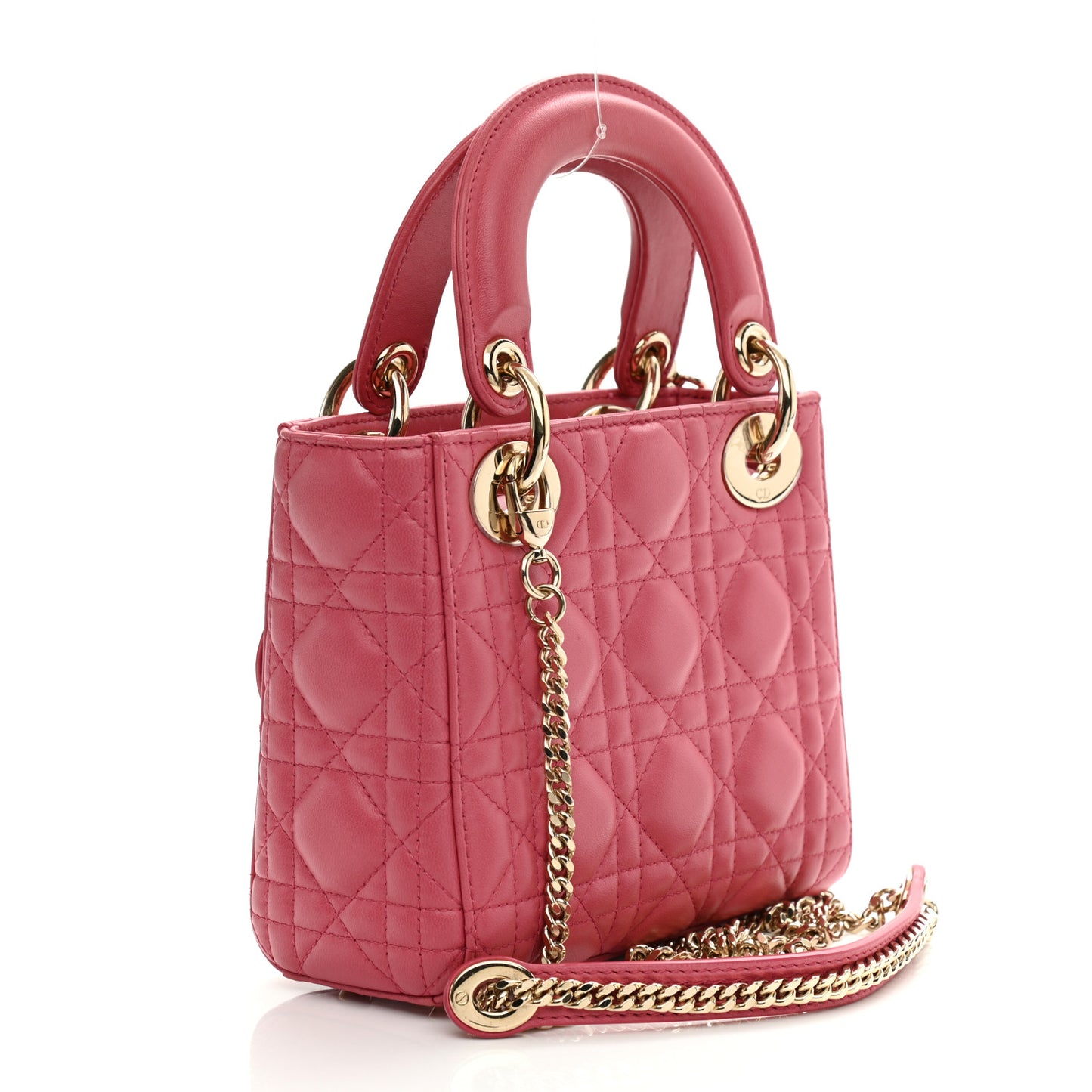 Lambskin Cannage Mini Lady Dior Pink
