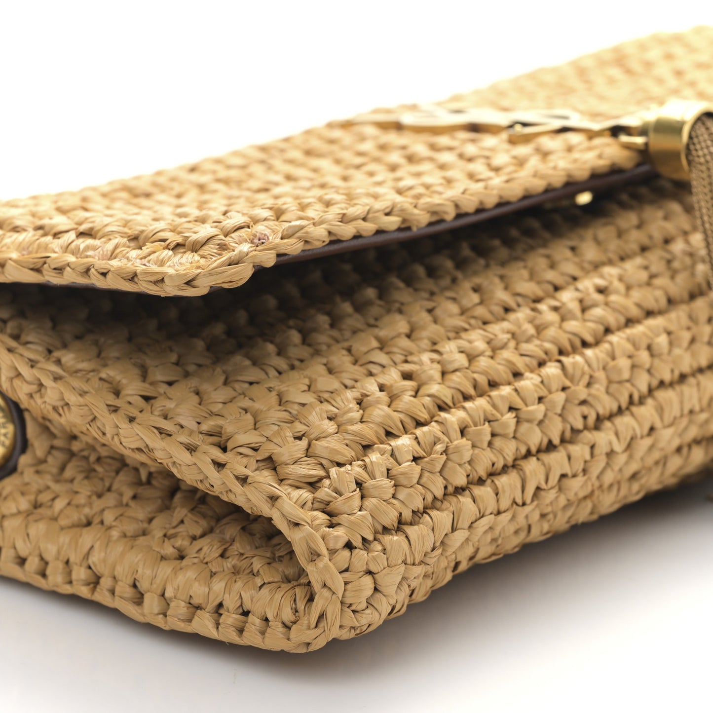 Raffia Monogram Tassel Kate 99 Dark Nude