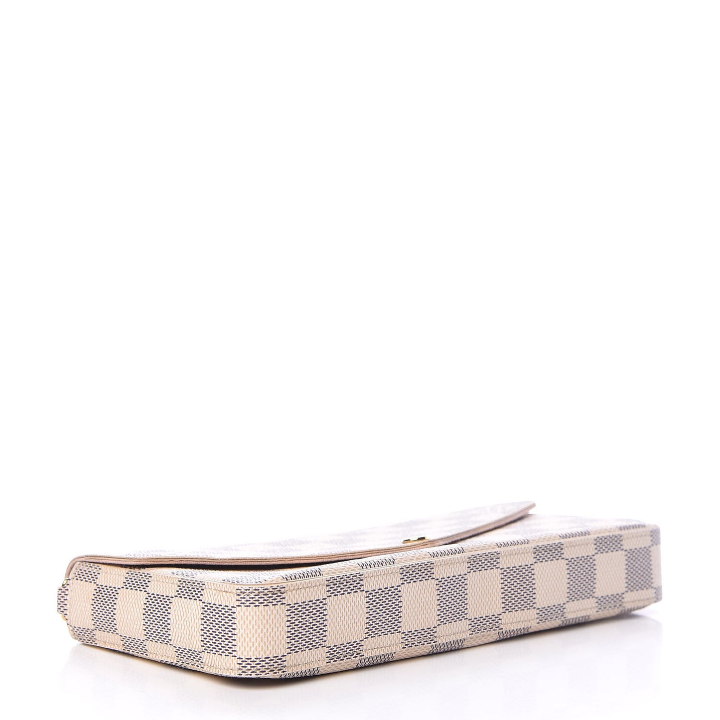 Damier Azur Pochette Felicie Chain Wallet Rose Ballerine