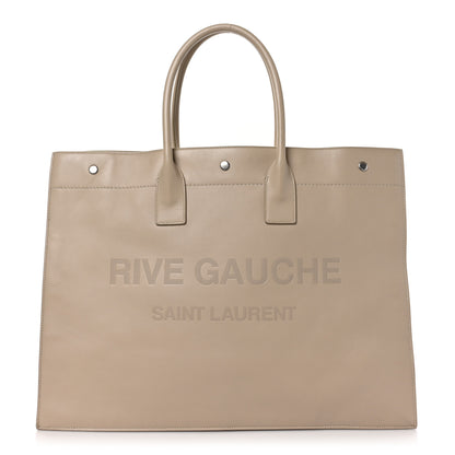 Saint Laurent Vitello Large Rive Gauche Tote Sea Salt 1 of 11