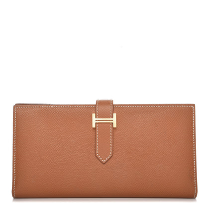 Hermes Epsom Bearn Gusset Wallet Gold 1 of 7