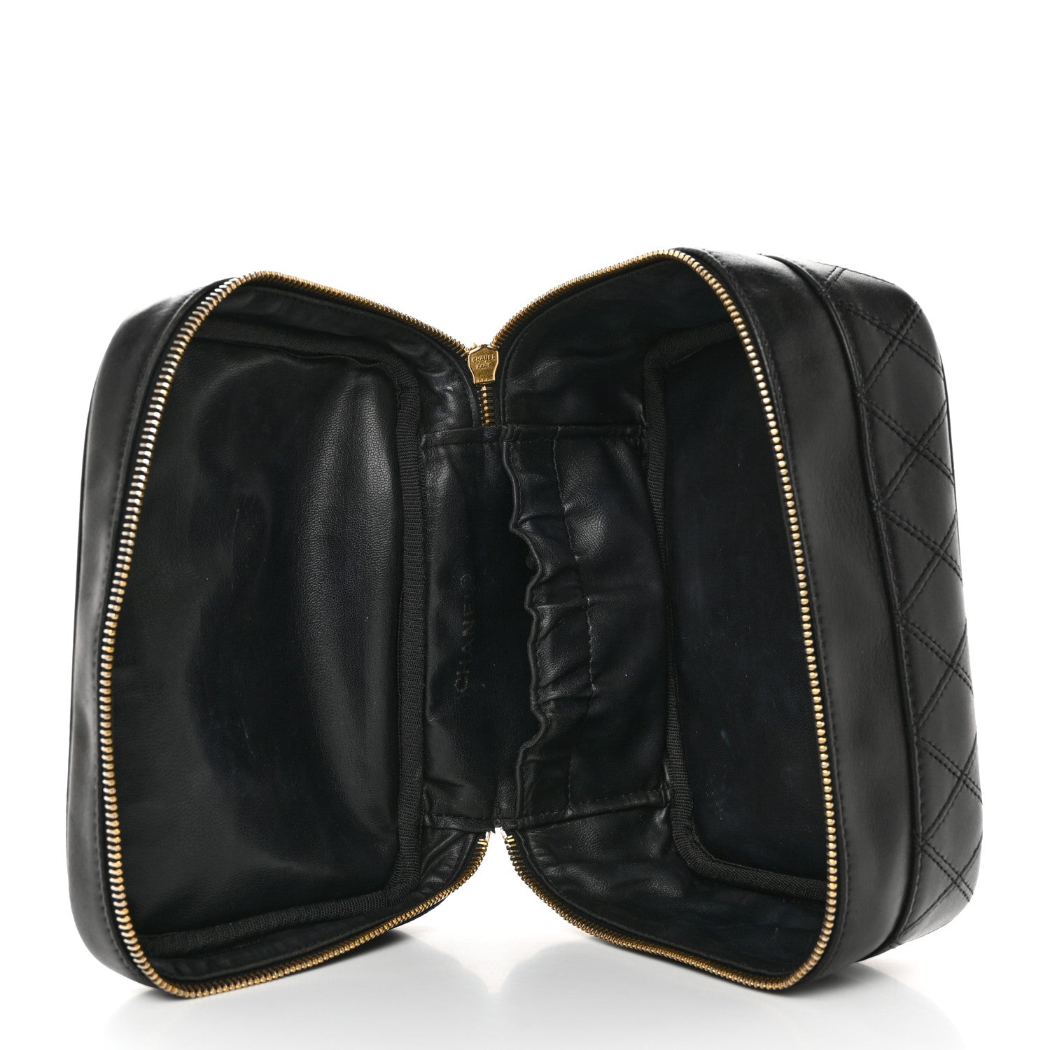 Chanel Lambskin Vanity Cosmetic Case Black 5 of 10
