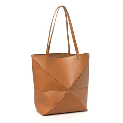 Loewe Shiny Calfskin Medium Puzzle Fold Tote Warm Desert 3 of 8