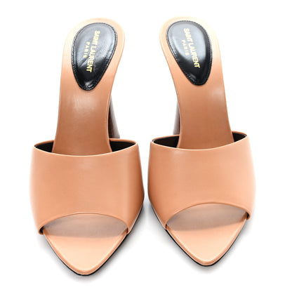 Saint Laurent Calfskin Gippy 105 Mule Sandals 38 Bisque 3 of 9