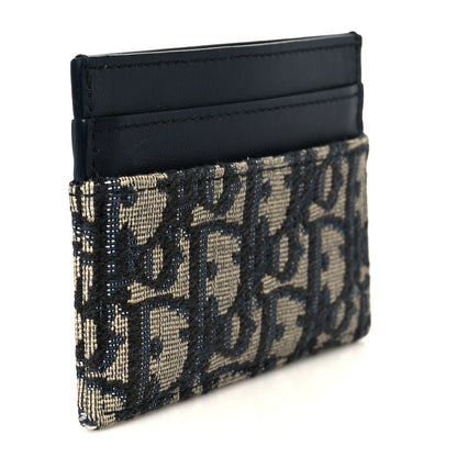 Christian Dior Oblique Calfskin 30 Montaigne Freesia Card Holder Blue 3 of 8