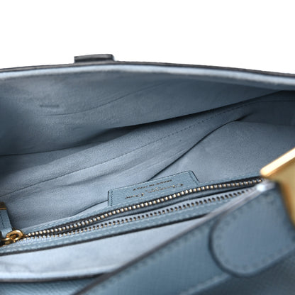 Christian Dior Grained Calfskin Saddle Bag Sky Blue 5 of 10