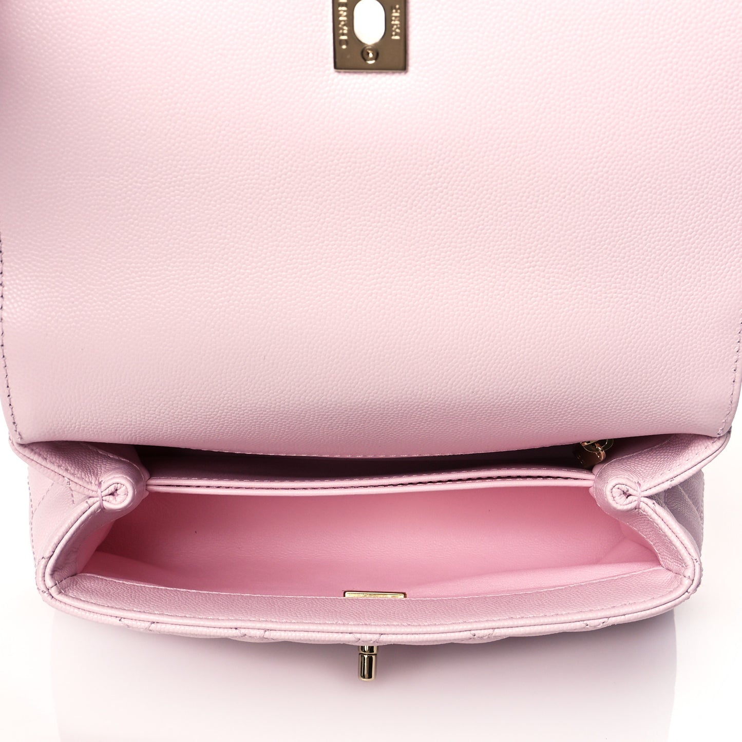 Caviar Quilted Mini Coco Handle Flap Light Pink