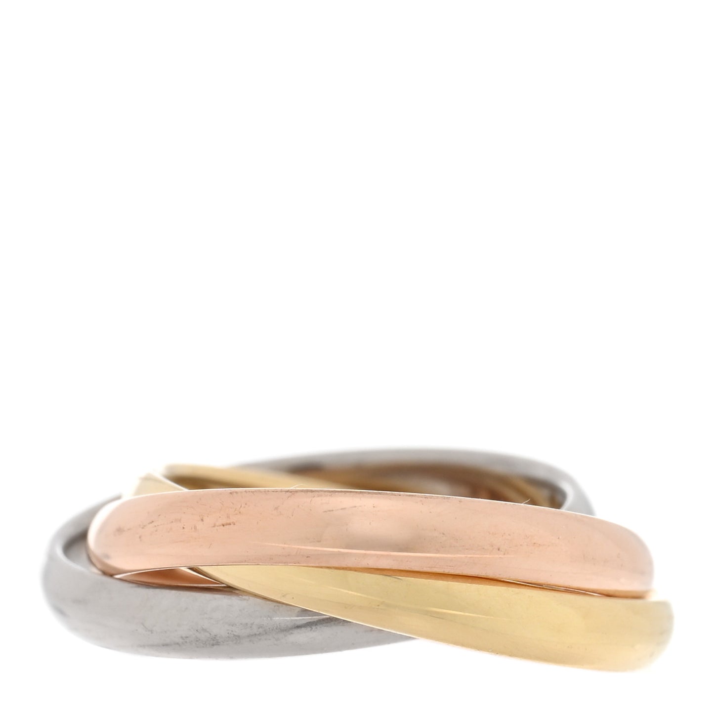 18K Pink Yellow White Gold Small Trinity Ring 45 3.25