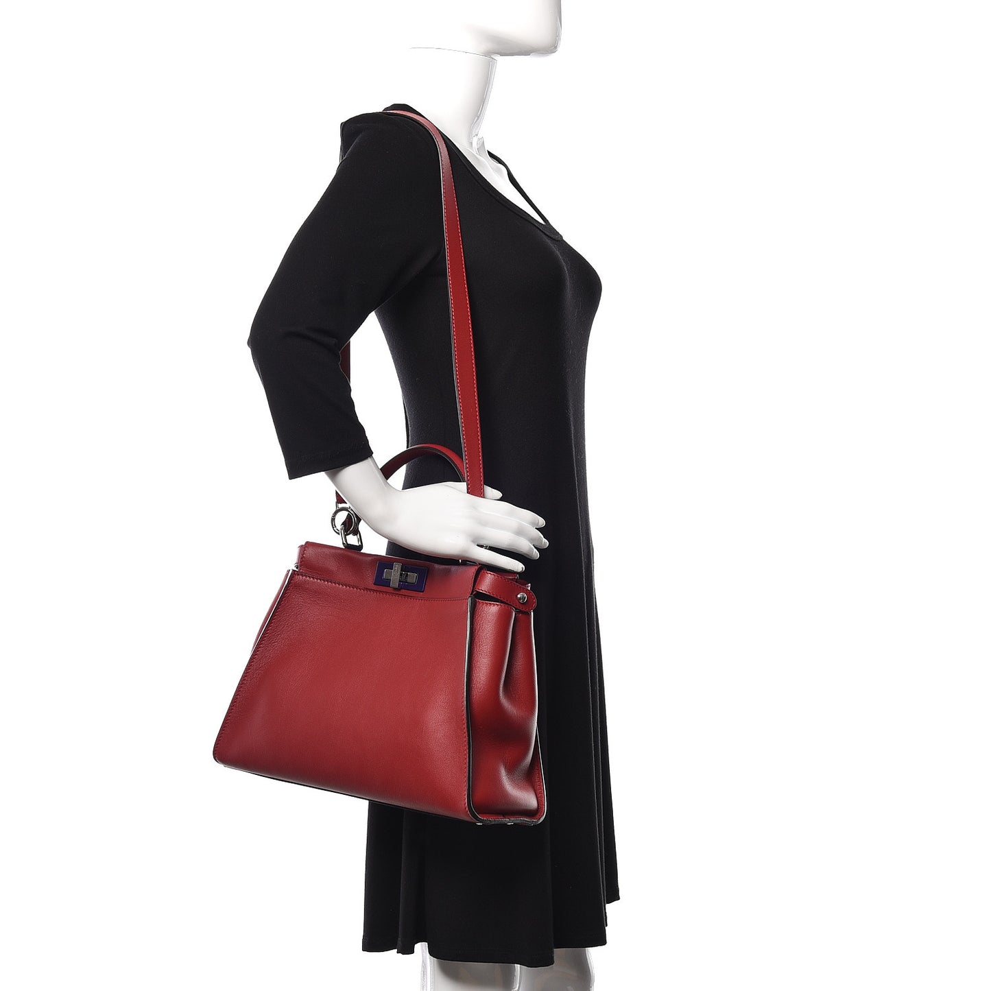 Vitello Seta Shiny Nappa Medium Peekaboo Iconic Satchel Ribes Azzurro Polvere