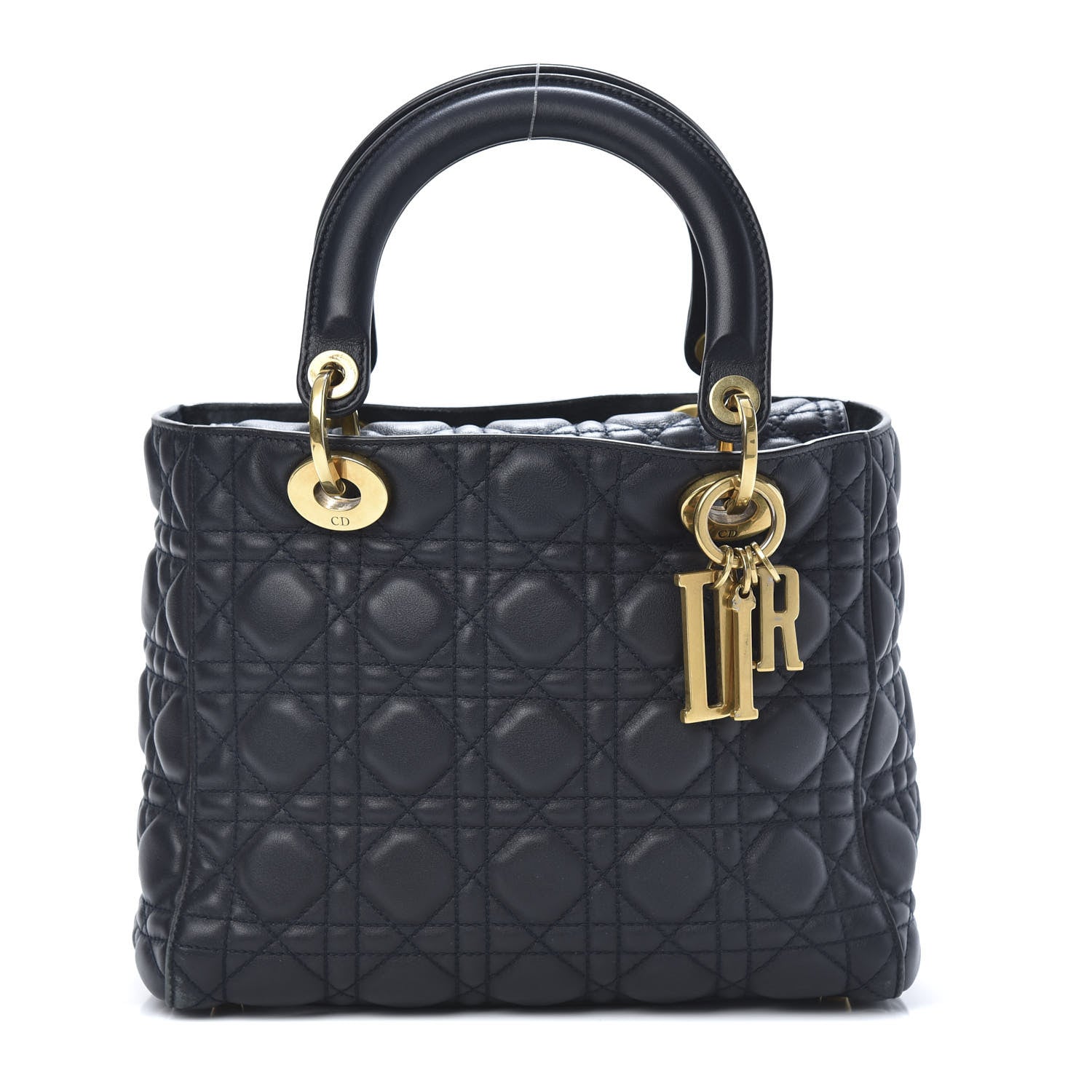 Christian Dior Lambskin Cannage Medium Lady Dior Black 1 of 13