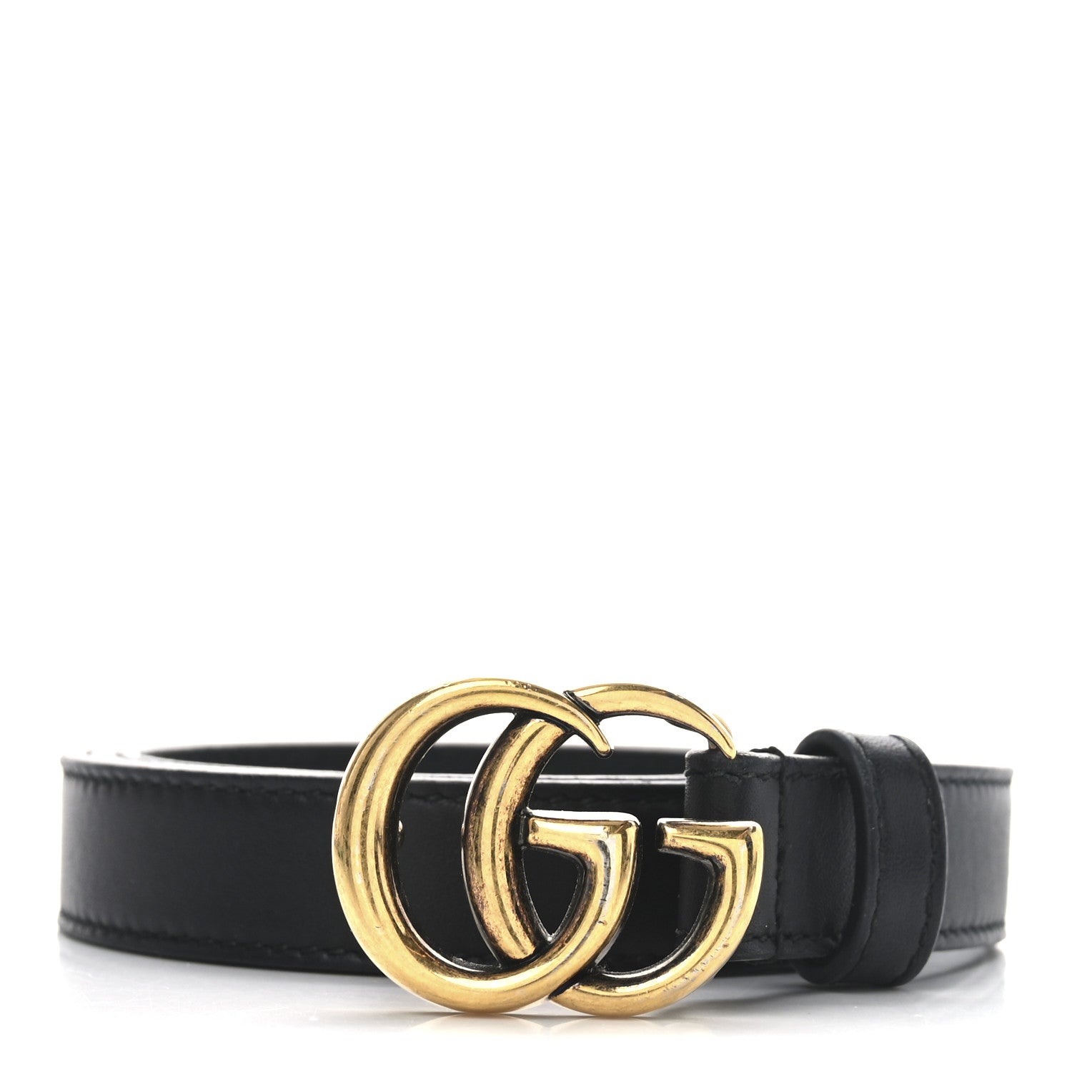 Gucci Calfskin Double G 20mm Belt 80 32 Black 1 of 4