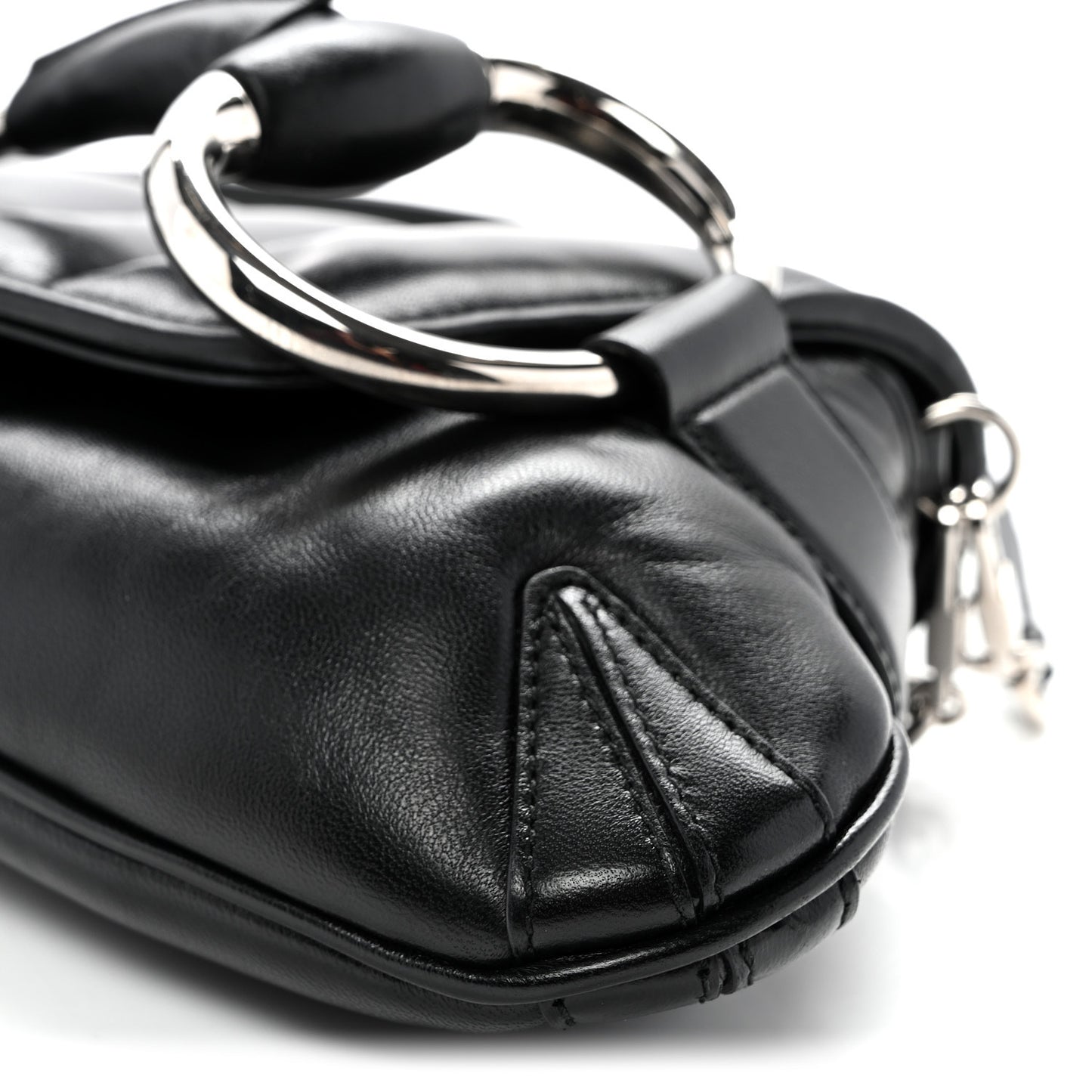 Nappa Vertical Matelasse Medium Maxi Horsebit Chain Shoulder Bag Black