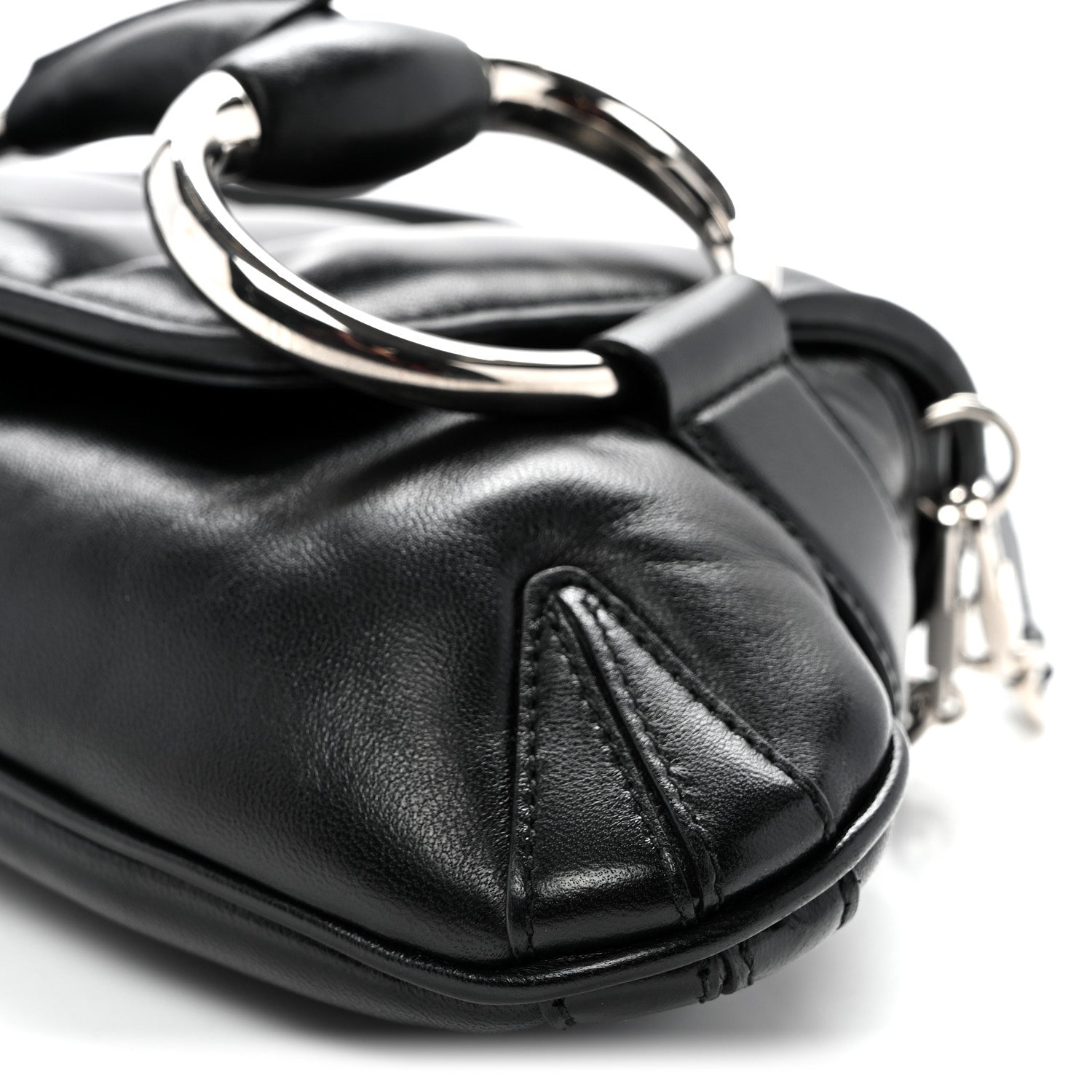 Gucci Nappa Vertical Matelasse Medium Maxi Horsebit Chain Shoulder Bag Black 9 of 9