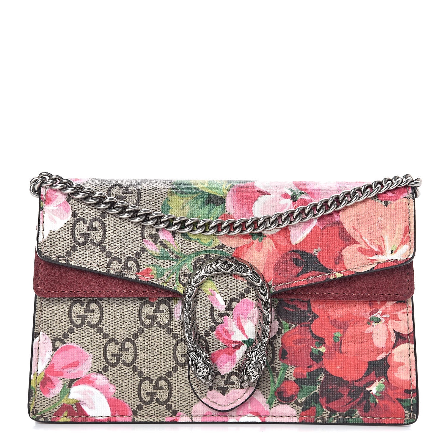 Gucci GG Supreme Monogram Blooms Super Mini Dionysus Shoulder Bag Beige Multicolor Dry Rose 1 of 9