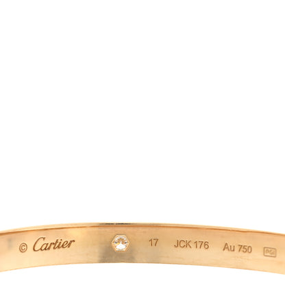 Cartier 18K Yellow Gold 4 Diamond LOVE Bracelet 17 3 of 6