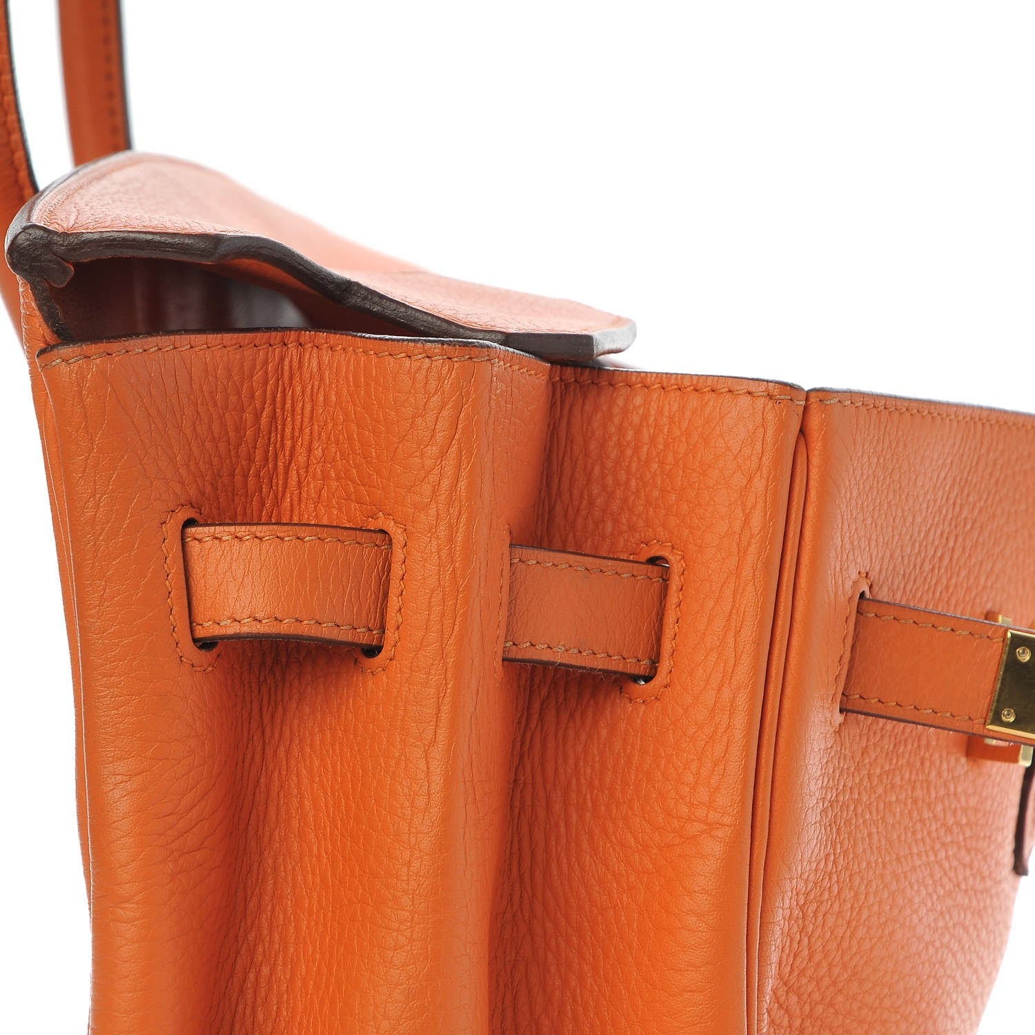 Hermes Taurillon Clemence Birkin 35 Orange 25 of 33