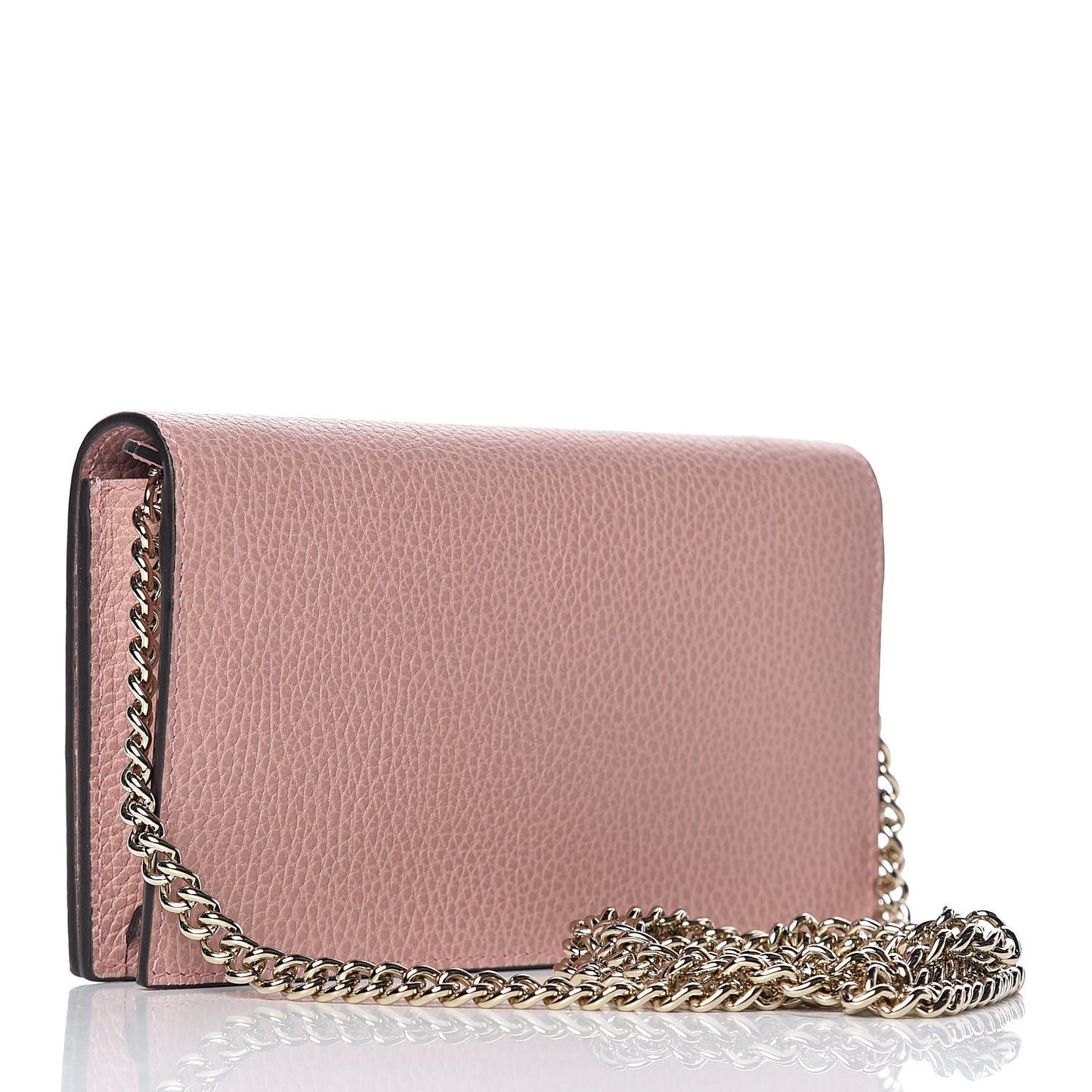 Dollar Calfskin Medium Betty Chain Wallet Soft Pink