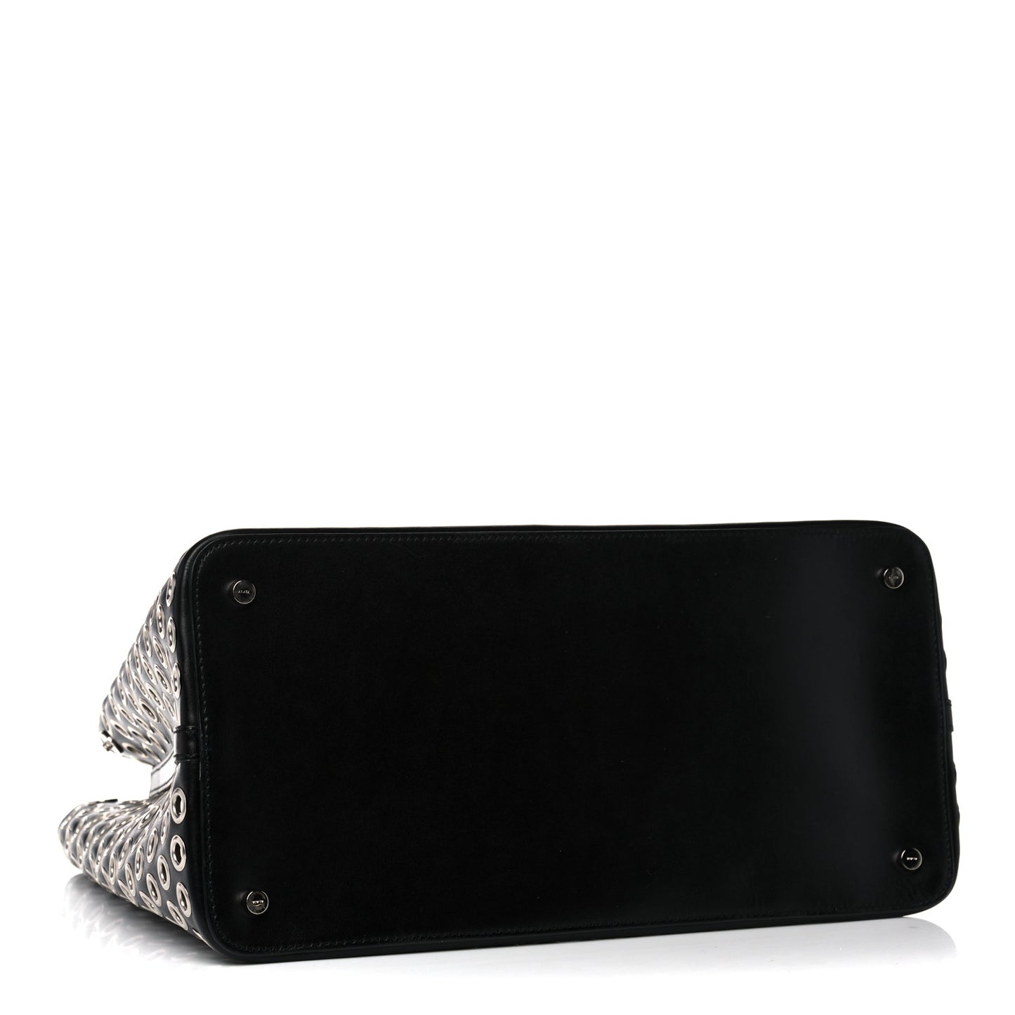 Calfskin Grommet Tote Black
