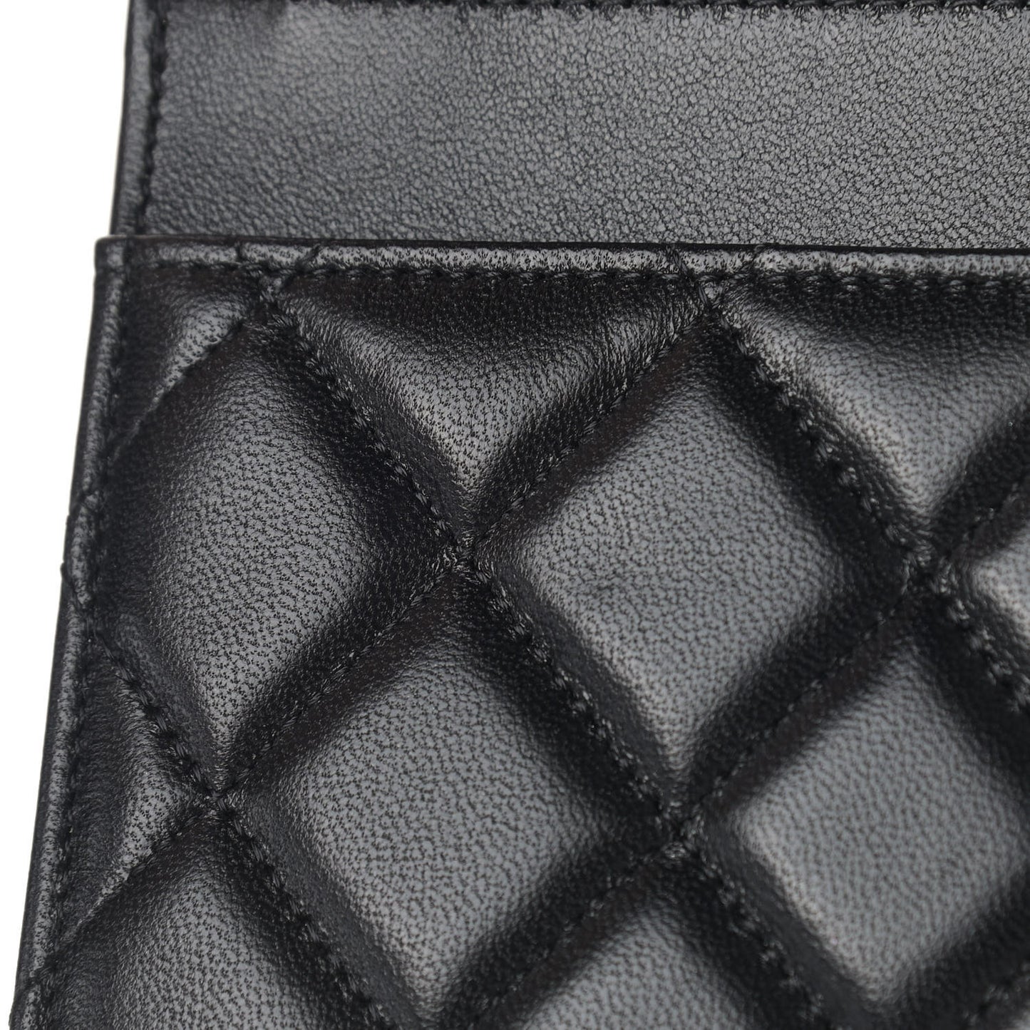 Lambskin Quilted Wallet On Chain WOC So Black