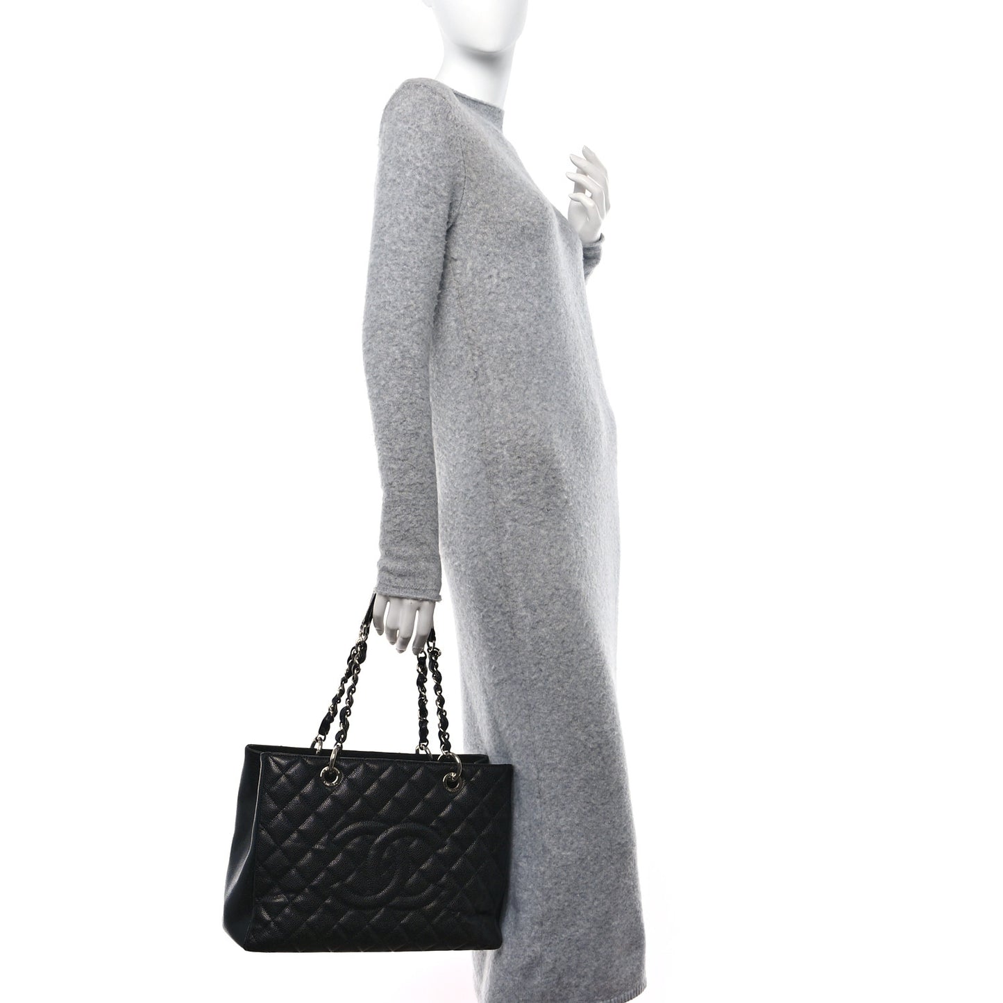 Caviar Quilted Grand Shopping Tote GST Black