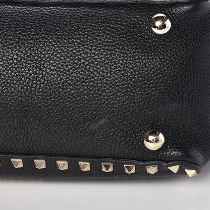 Valentino Garavani Grained Calfskin Small Rockstud Tote Black 14 of 14