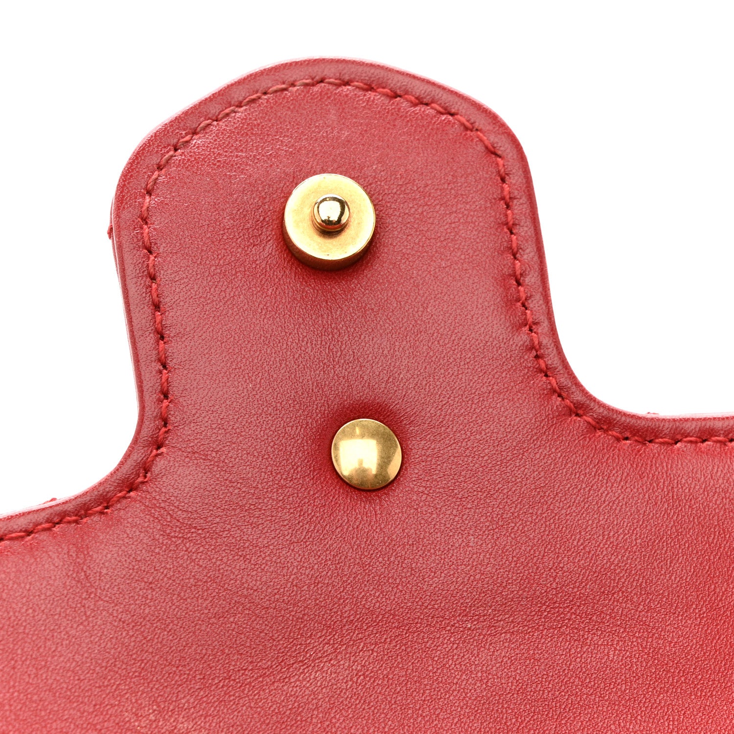 Gucci Calfskin Matelasse Super Mini GG Marmont Shoulder Bag Hibiscus Red 11 of 16
