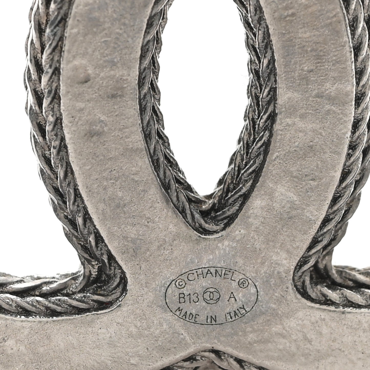 Tweed CC Brooch Silver Multicolor