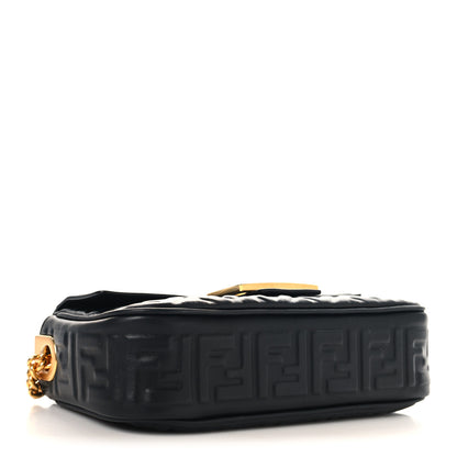 Fendi Nappa Small FF Embossed Midi Chain Baguette Black 4 of 9