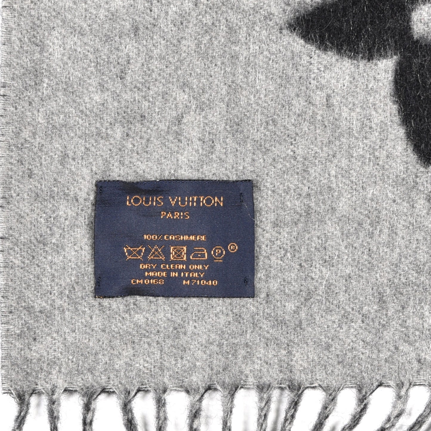 Cashmere Monogram Reykjavik Scarf Black