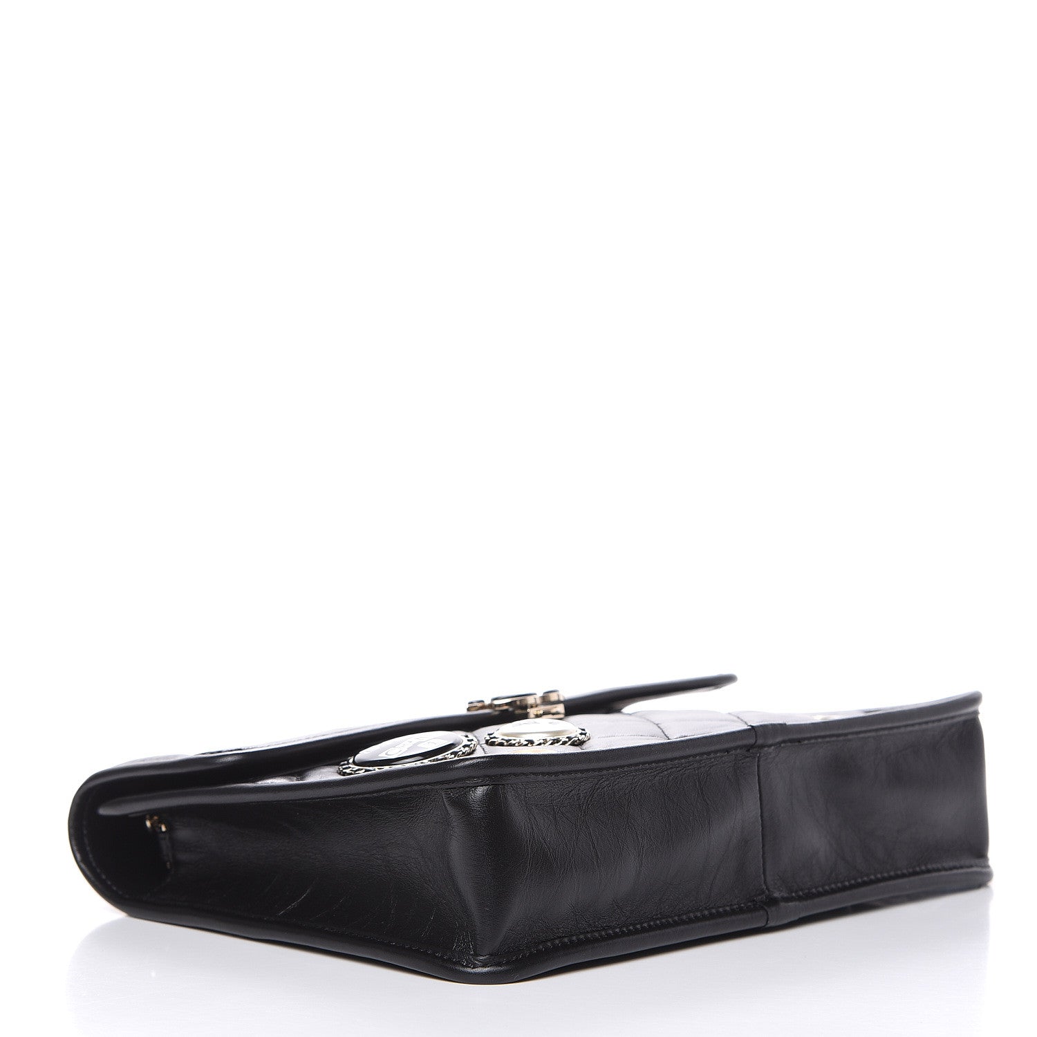 Chanel Aged Calfskin Charms Flap Bag Black 4 of 10