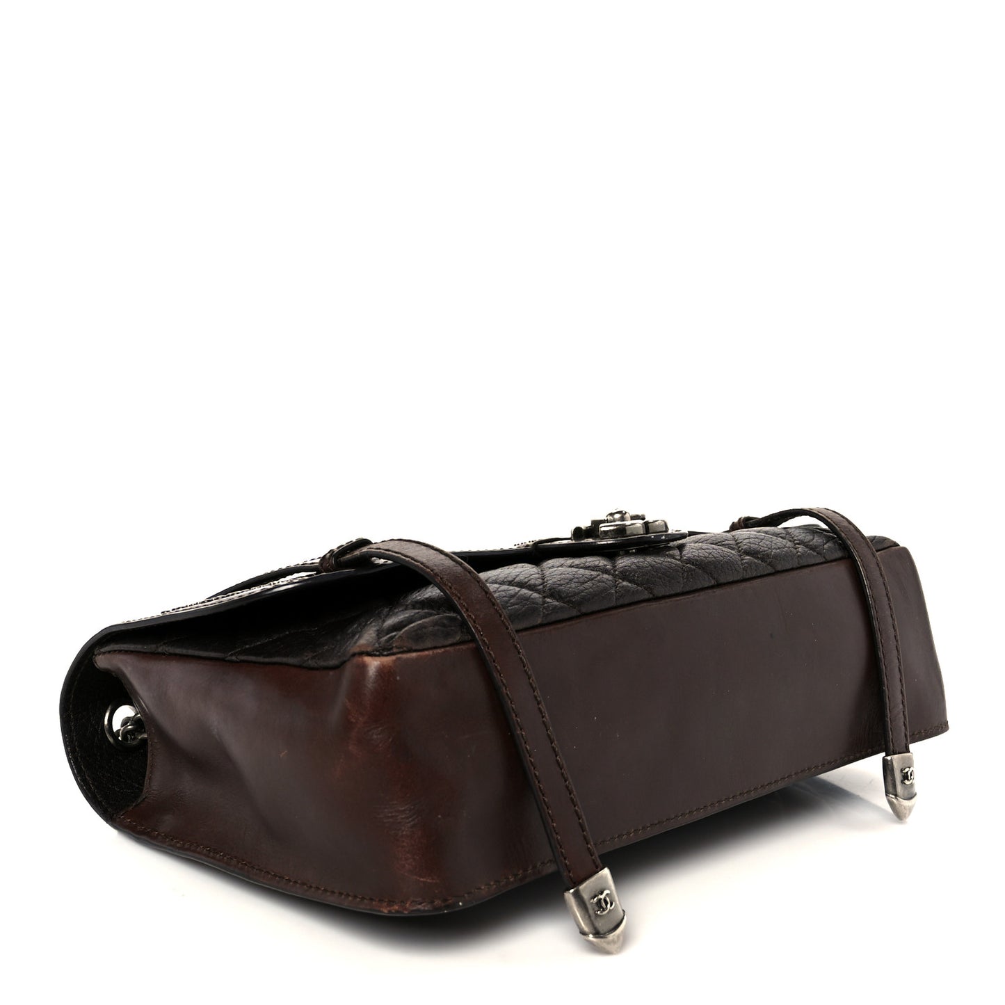 Calfskin Lambskin Studded Paris Dallas Texan Flap Brown Black