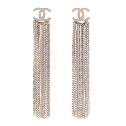 Chanel Metal CC Multi Strand Chain Drop Earrings Gold 1 of 6