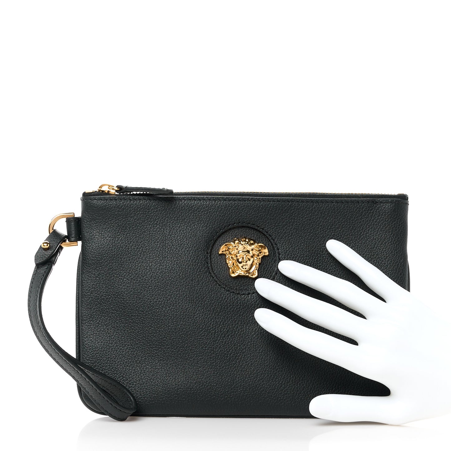 Grained Calfskin La Medusa Pouch Black