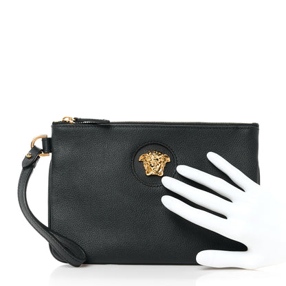 Versace Grained Calfskin La Medusa Pouch Black 2 of 8