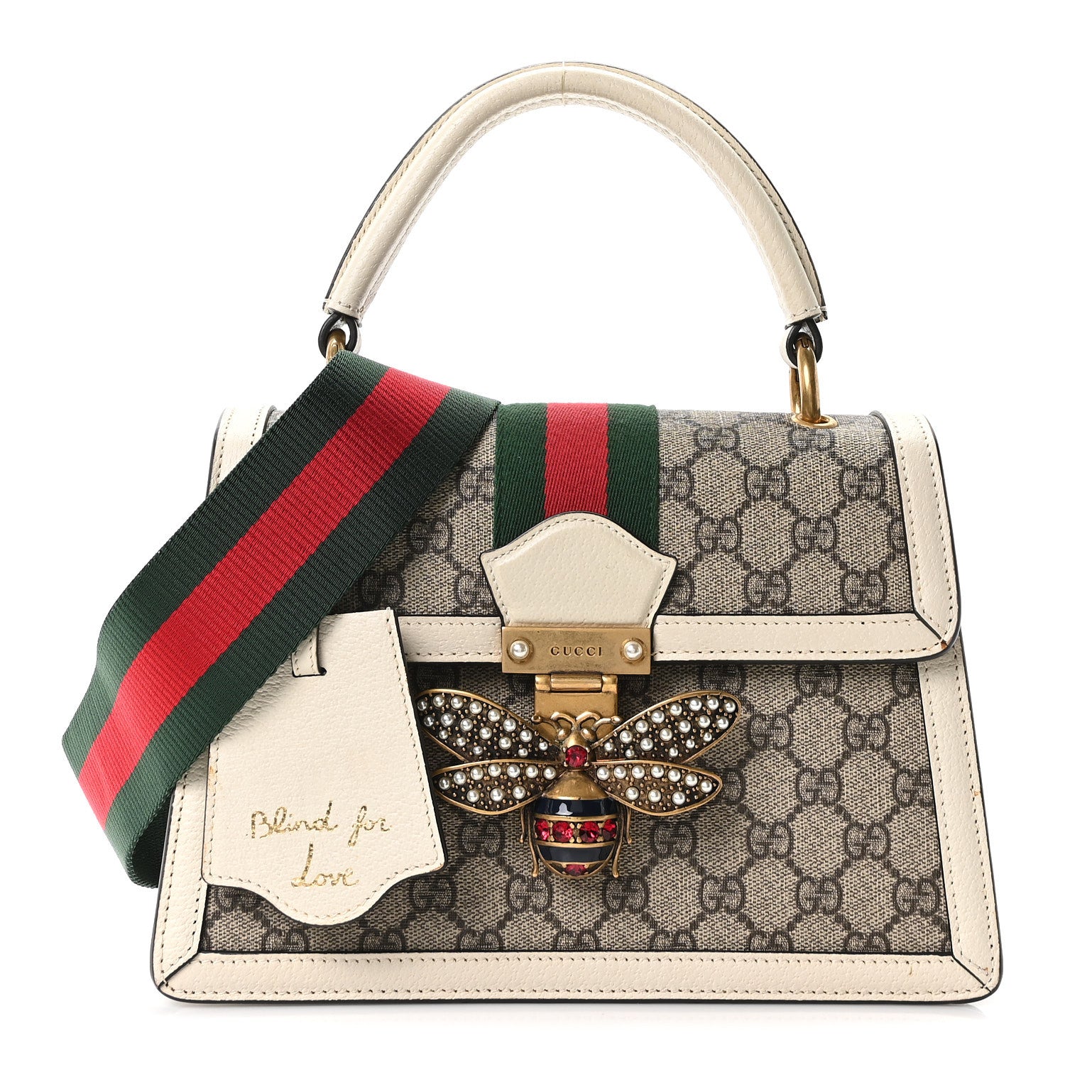 Gucci GG Supreme Monogram Small Queen Margaret Top Handle Bag White 1 of 10