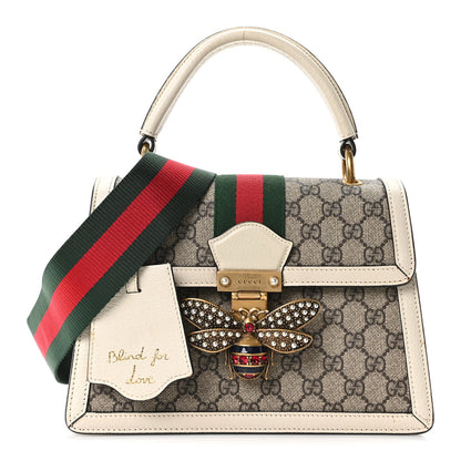 Gucci GG Supreme Monogram Small Queen Margaret Top Handle Bag White 1 of 10