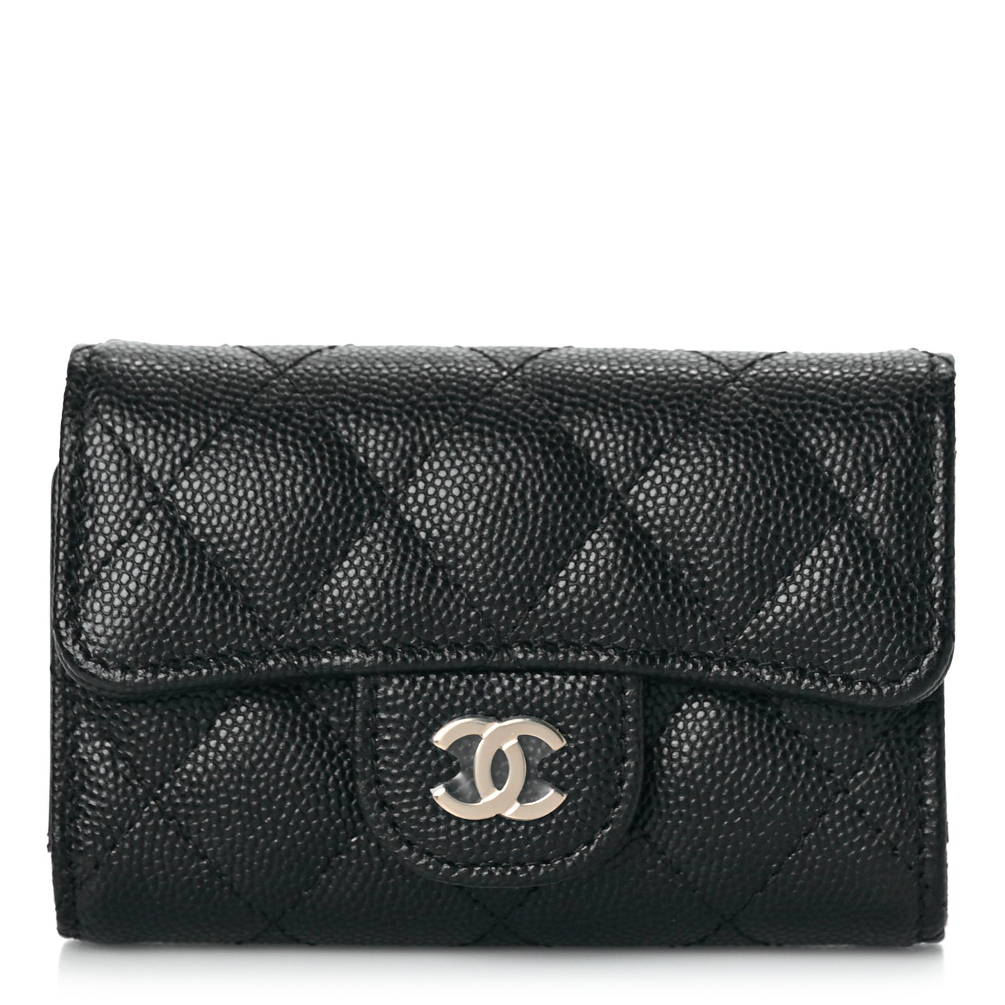 Caviar Quilted Classic 4 Key Holder Wallet Black