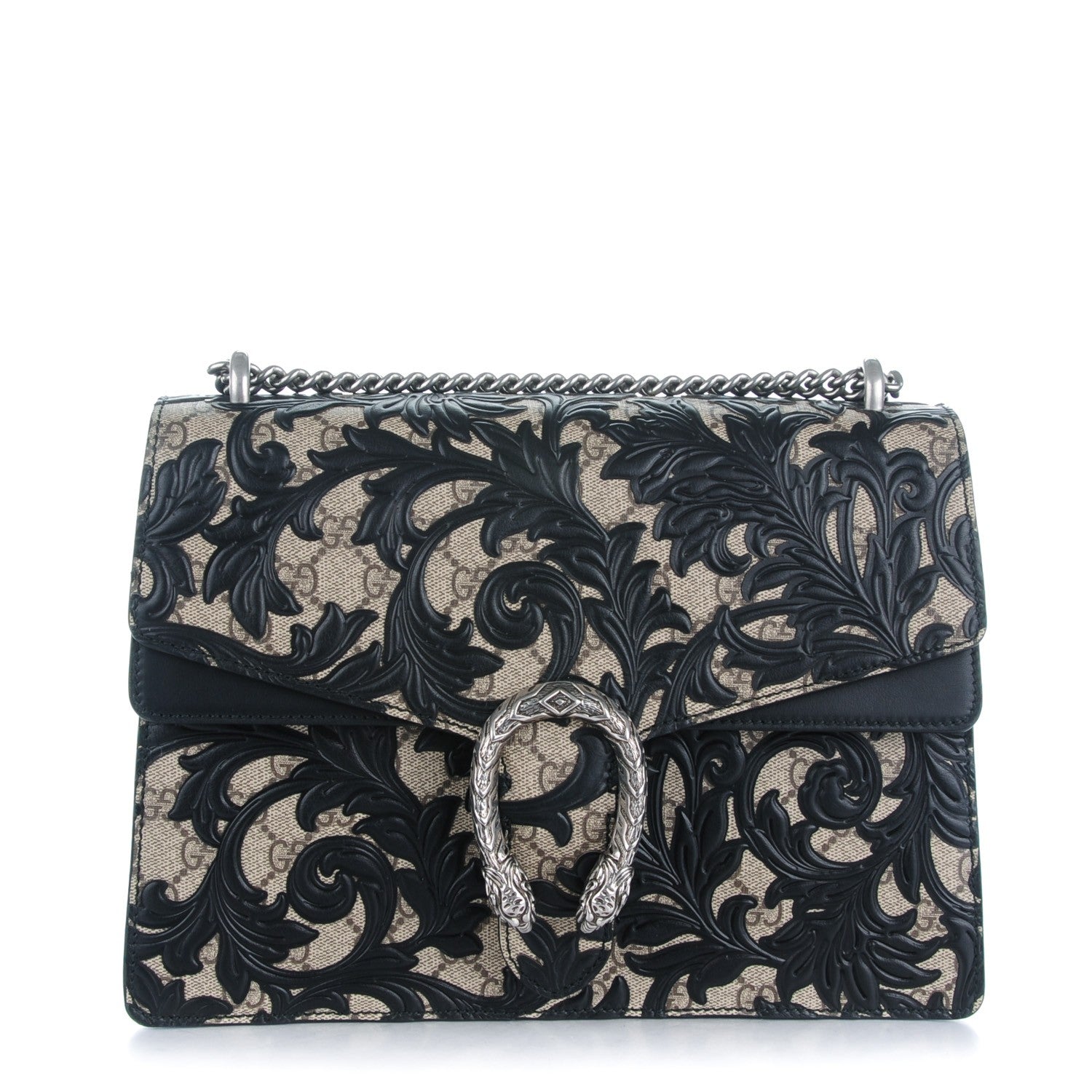Gucci GG Supreme Monogram Arabesque Medium Dionysus Shoulder Bag Black 1 of 7