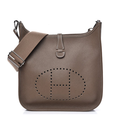 Hermes Taurillon Clemence Evelyne III PM Etoupe 1 of 10