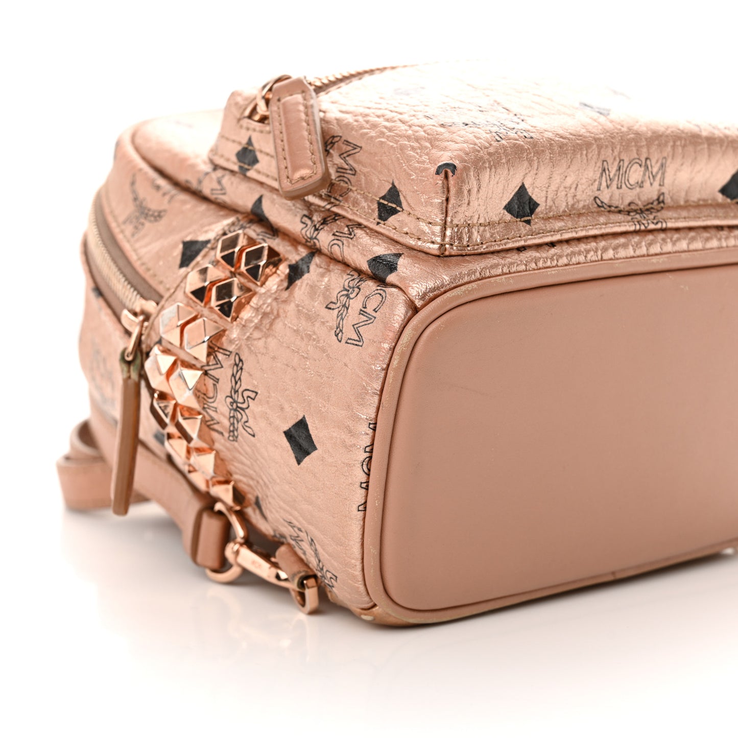 Metallic Visetos Studded X-Mini Bebe Boo Backpack Champagne Gold