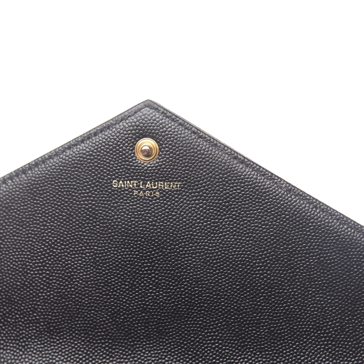 Saint Laurent Grain De Poudre Matelasse Chevron Monogram Chain Wallet Black 7 of 14