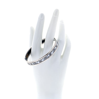 Hermes Enamel Printed Narrow Balcons Du Guadalquivir Bracelet 65 Platine 2 of 7