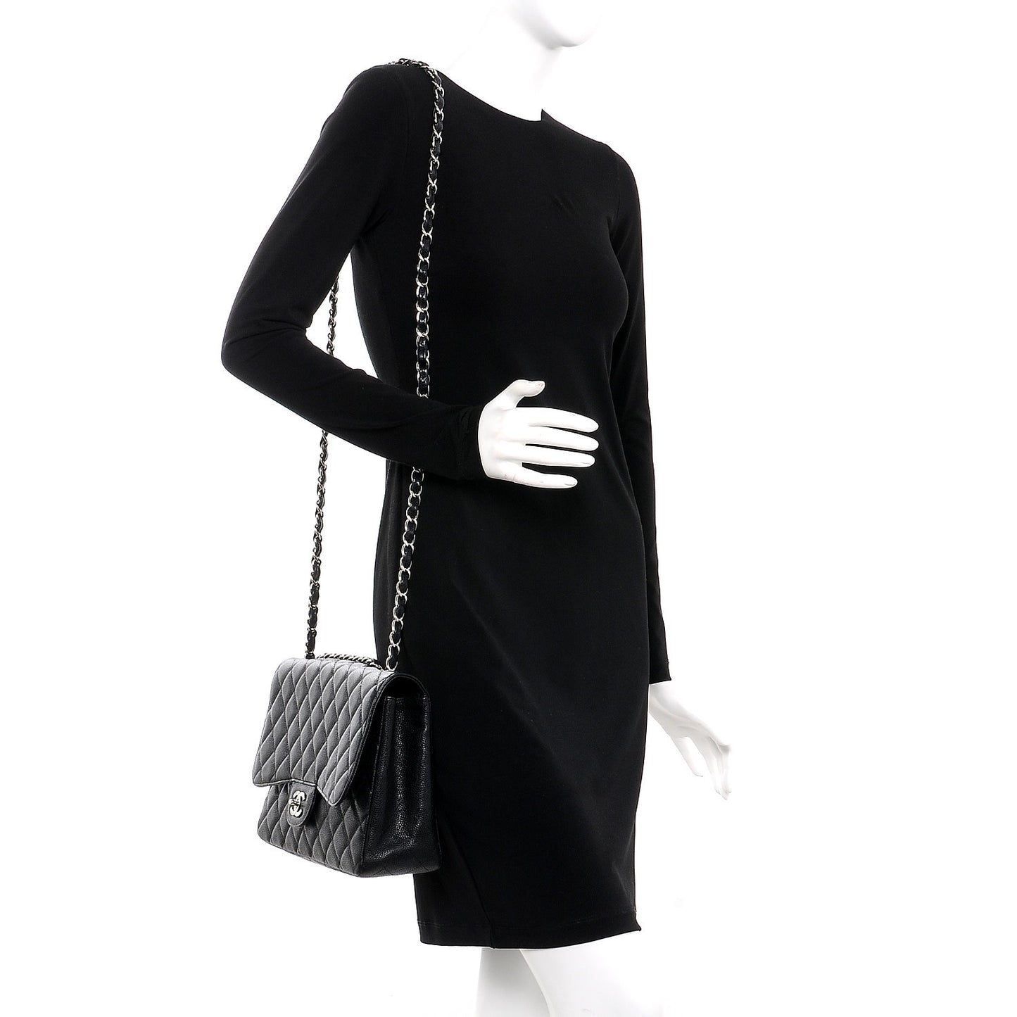 Caviar Quilted Jumbo Single Flap Black