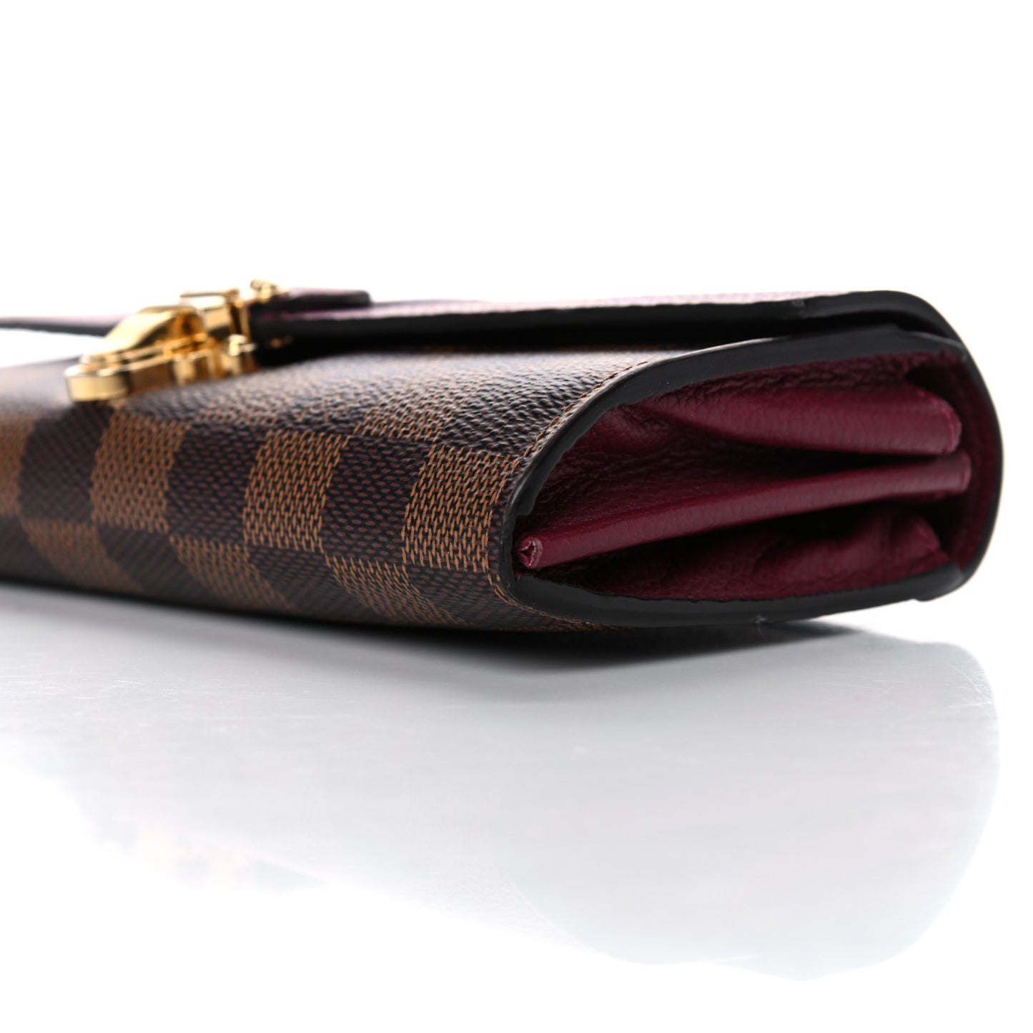 Damier Ebene Clapton Wallet Raisin