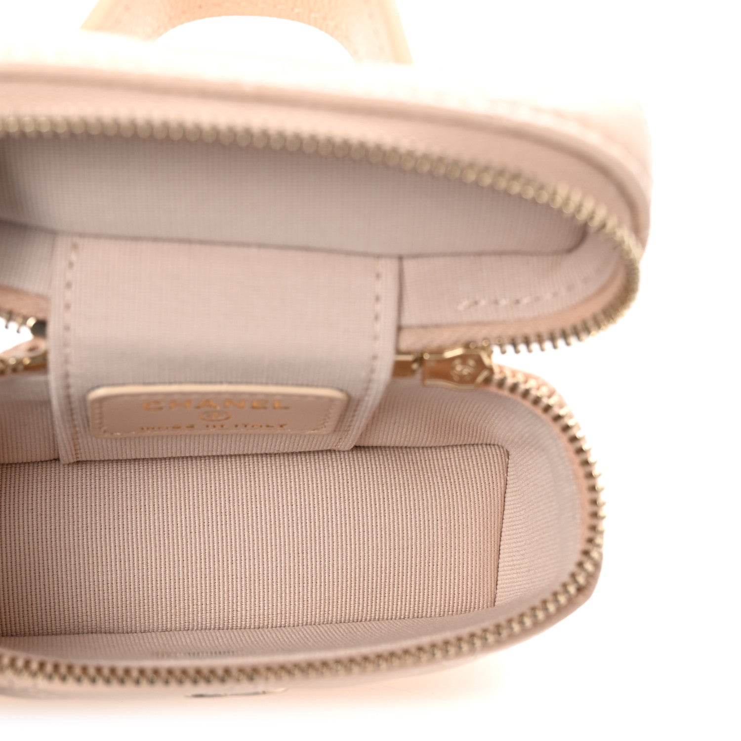 Chanel Caviar Quilted Mini Bag Charm With Chain Light Beige 3 of 6
