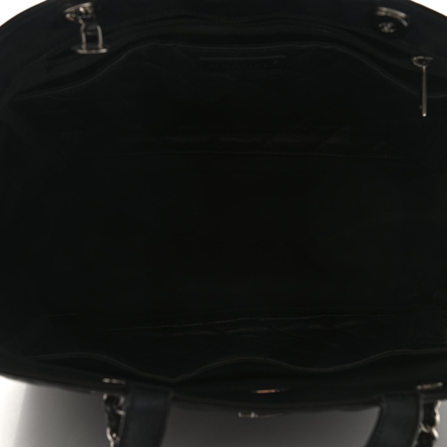 Caviar Quilted Large CC Box Shopping Tote Black