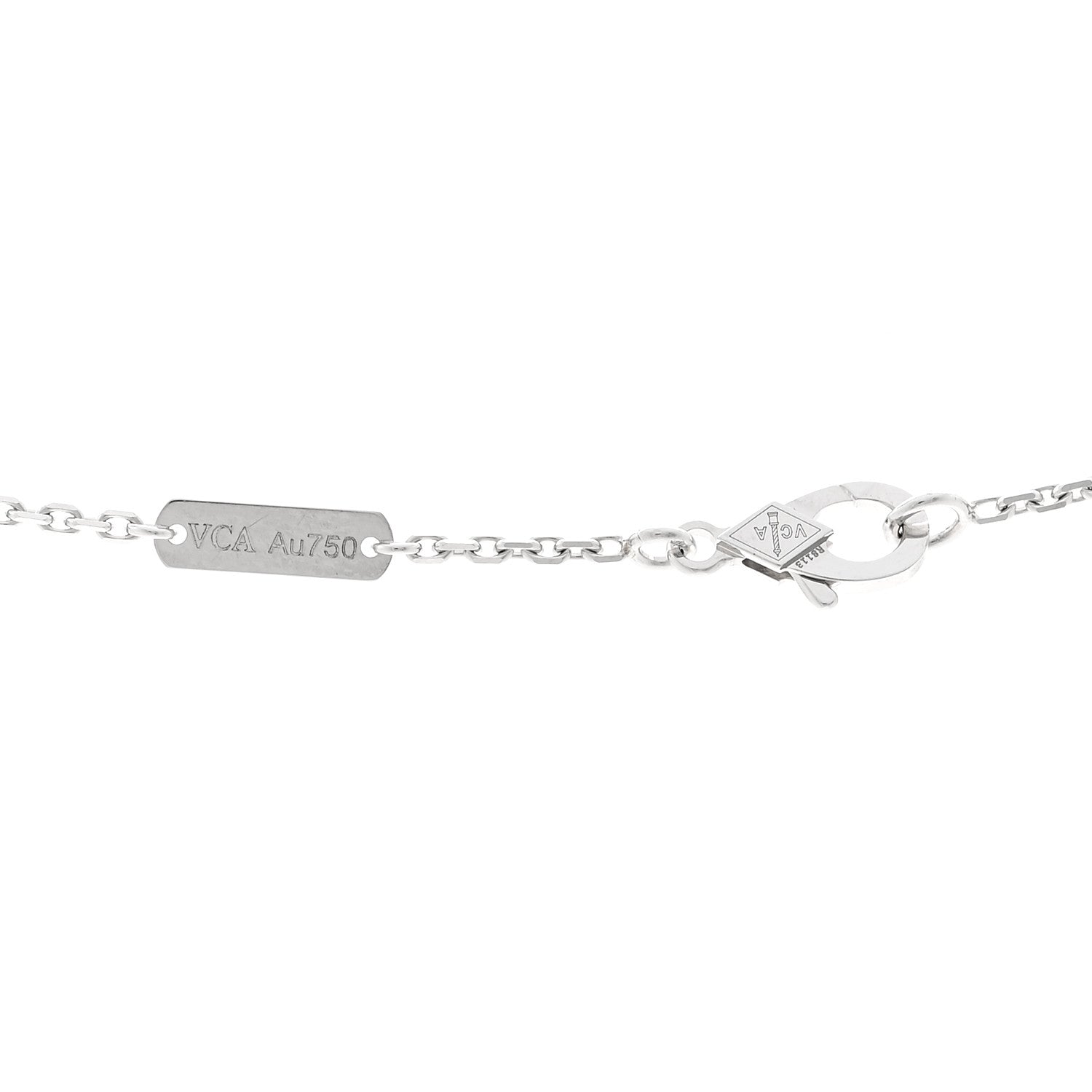 Van Cleef & Arpels VAN CLEEF &amp; ARPELS 18K White Gold Guilloche Vintage Alhambra Pendant Necklace 4 of 6