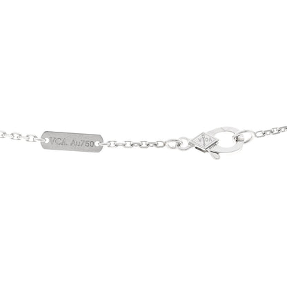 Van Cleef & Arpels VAN CLEEF &amp; ARPELS 18K White Gold Guilloche Vintage Alhambra Pendant Necklace 4 of 6