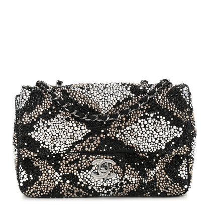 Chanel Suede Crystal Mini Rectangular Flap Grey Black Multicolor 1 of 11