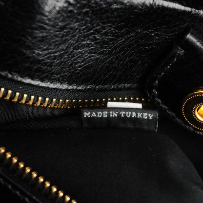 Miu Miu Vitello Lux Gathered Tote Black 7 of 8